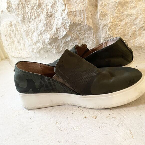 Steve Madden Zayna Platform Slip On Sneakers Green Camouflage Women's Size 10 - Picture 4 of 9